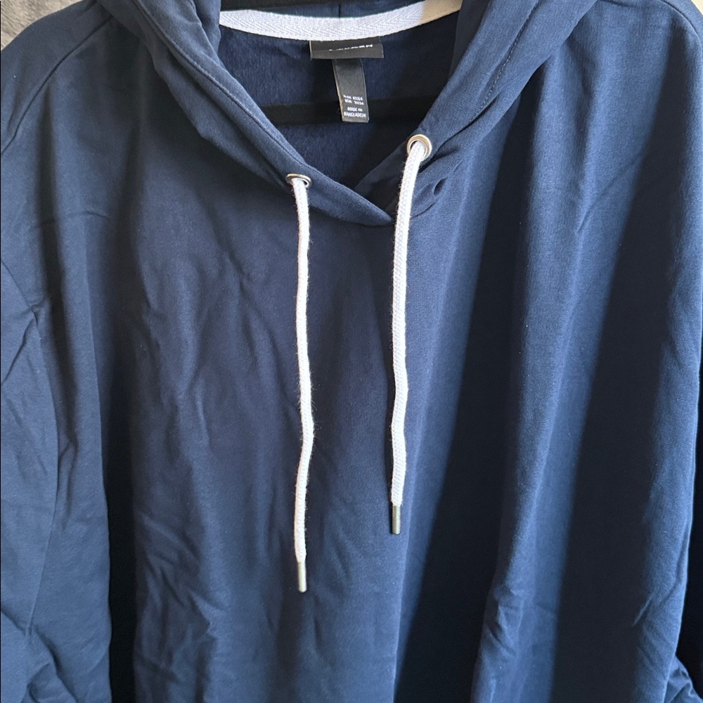 Ulla Popken Navy blue hoodie sweatshirt dress 32/34. 40” long. So cute warm - Picture 7 of 9